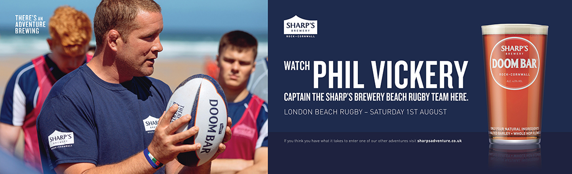 sport lifestyle advertising photographer photography rugby phil vickery beer Alex Shore Sharp’s Brewery | Beach Rugby