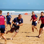 sport lifestyle advertising photographer photography rugby phil vickery beer Alex Shore Sharp’s Brewery | Beach Rugby