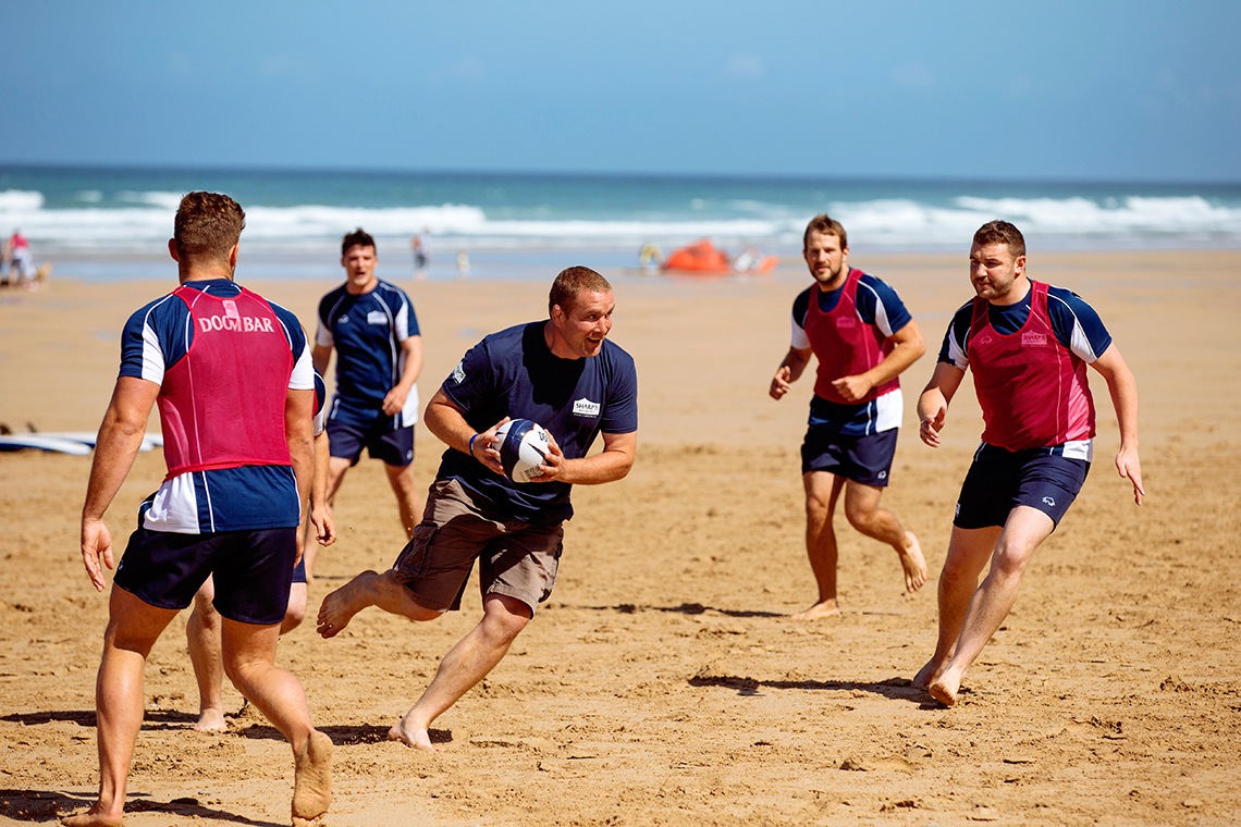 sport lifestyle advertising photographer photography rugby phil vickery beer Alex Shore Sharp’s Brewery | Beach Rugby