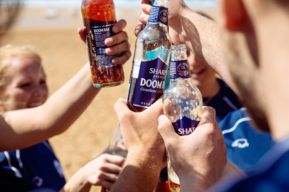 sport lifestyle advertising photographer photography rugby phil vickery beer Alex Shore Sharp’s Brewery | Beach Rugby